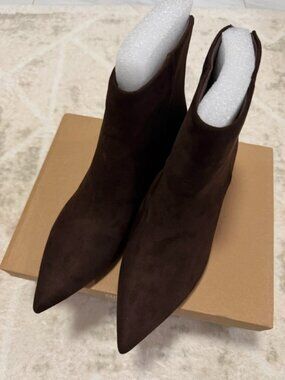 Chocolate Suede Ankle Boots